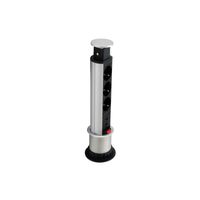 Miniatura 2 de REGLETA EQUIP POP-UP  PARA MESA 3 TOMAS + 2 PUERTOS USB   CON INTERRUPTOR ALUMINIO  DIAMETRO 60MM