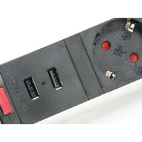 Miniatura 5 de REGLETA EQUIP POP-UP  PARA MESA 3 TOMAS + 2 PUERTOS USB   CON INTERRUPTOR ALUMINIO  DIAMETRO 60MM