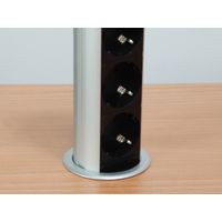 Miniatura 13 de REGLETA EQUIP POP-UP  PARA MESA 3 TOMAS + 2 PUERTOS USB   CON INTERRUPTOR ALUMINIO  DIAMETRO 60MM