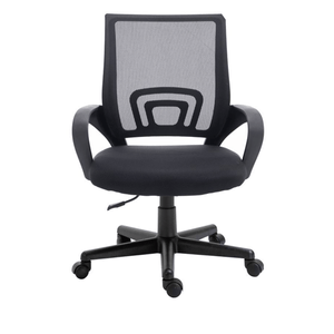 SILLA DE OFICINA EQUIP DE MALLA COLOR NEGRO RECUBRIMIENTO PU DE ALTA CALIDAD DISEÑO ERGONOMICO