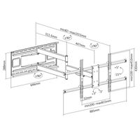 Miniatura 10 de SOPORTE PANTALLA 43" - 80" DOBLE BRAZO LARGO ARTICULADO EQUIP MAX. 50KG VESA MAX 800X400