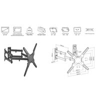 Miniatura 11 de SOPORTE PANTALLA 23" - 55" DOBLE BRAZO ARTICULADO INSTALACION ESPECIAL ESQUINAS EQUIP MAX. 45KG VESA MAX 400X400