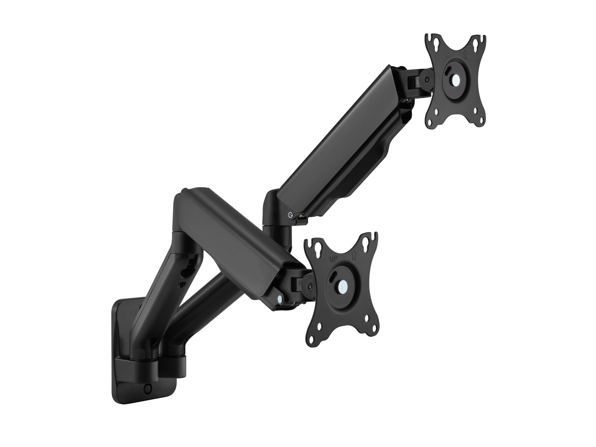 SOPORTE DE PARED ORIENTABLE EQUIP PARA 2 PANTALLAS DE 17"-32" BRAZO 564MM MUELLE DE GAS HASTA 9KG