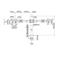 Miniatura 4 de SOPORTE TV PARED 2 PANTALLAS 13"-27" EQUIP 650152 INCLINABLE/GIRATORIO