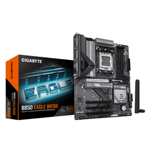Placa AMD  GIGABYTE B850 EAGLE WIFI6E Placa Base - Procesadores AMD Ryzen Serie 9000, VRM digital de 8+2+2 fases, hasta 8200MHz DDR5 (OC), 1xPCIe 5.0 + 2xPCIe 4.0 M.2, LAN GbE, WIFI 6E, USB 3.2 Gen 2 Socket AM5