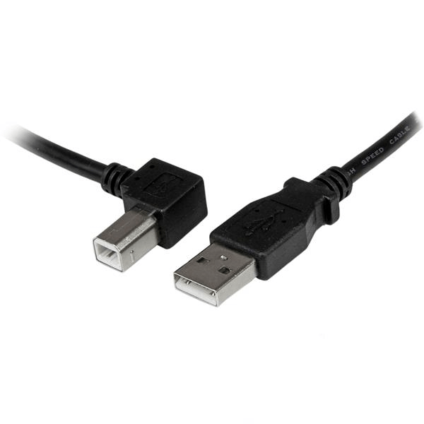 Cable Adaptador USB 1m para Impresora Acodado - 1x USB A Macho - 1x US