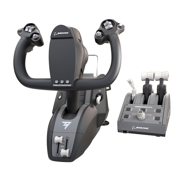 joystick + mando de potencia tca thrustmaster yoke pack boeing edition para pc   xbox (4460210)