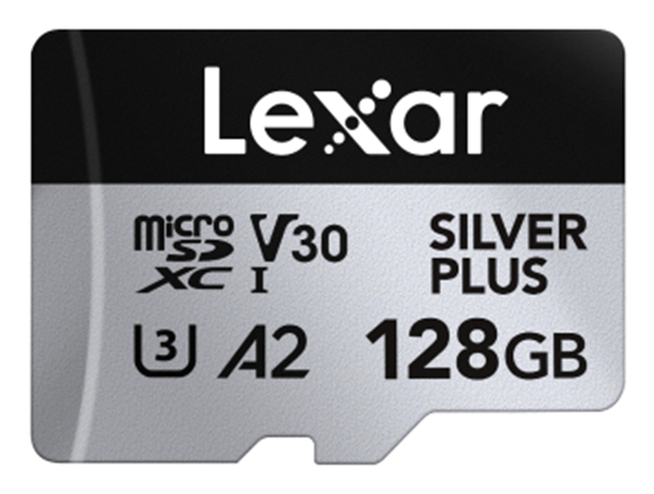 LEXAR 128GB LEXAR HIGH-PERFORMANCE SILVER PLUS MICROSDXC UHS-I, UP TO 205MB/S READ 150MB/S WRITE C10 A2 V30 U3,WITH ADAPTER