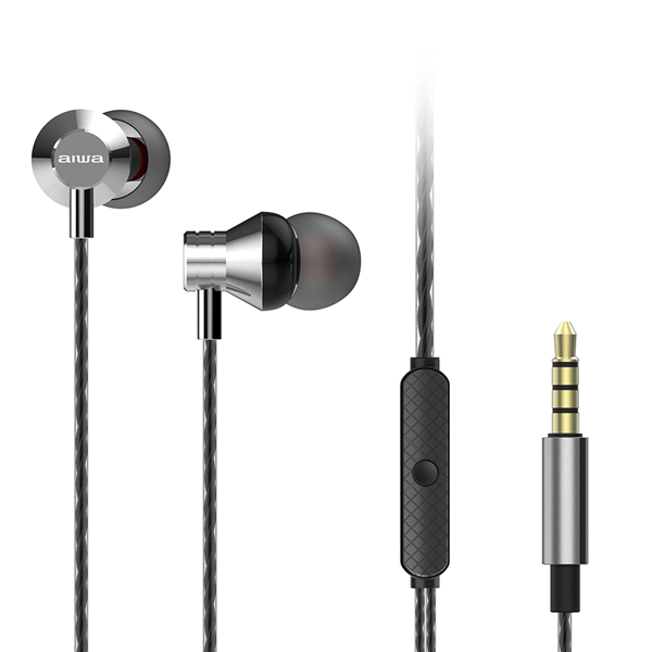 AURICULAR INTRAUDITIVO AIWA ESTM-50SLSILVER 3.5mm DRIVER NEODIMIO 10mm DINAMICO MICRO CONTROLADOR RE