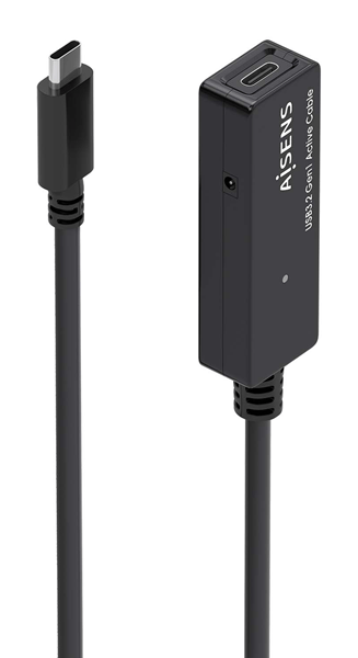 AISENS Cable USB 3 2 Gen1x1 prolongador con Amplificador USB C M USB C H Negro 5 0m
