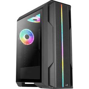 Caja AEROCOOL  SPLINTER DUO Carcasa de Ordenador ATX 3 x Ventiladores ARGB 12cm + Mesh Frontal Negro