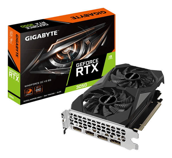 Tarjeta Gráfica GIGABYTEGeForce RTX 3050 GDDR6 6GB Black,Silver