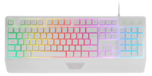 teclado mars gaming mk124es h-mech frgb rainbow color blanco