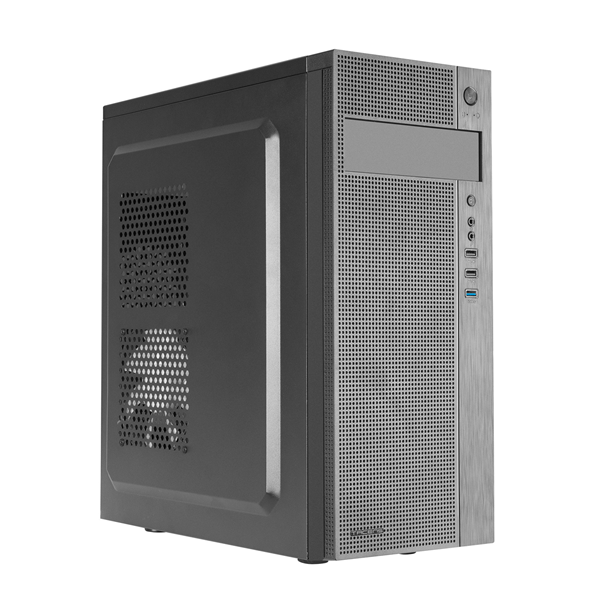 TACENS 2FERROX, Caja PC Semitorre ATX, Ventilador Lateral 12cm, Rejilla Frontal, Acero, Negro Negro