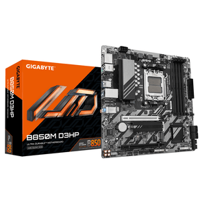 Placa AMD  GIGABYTE B850M D3HP Placa Base - Procesadores AMD Ryzen Serie 9000, 5+2+2 fases VRM digitales, hasta 8200MHz DDR5 (OC), 1xPCIe 5.0 + 1xPCIe 4.0 M.2, LAN GbE, USB 3.2 Gen 2 Socket AM5