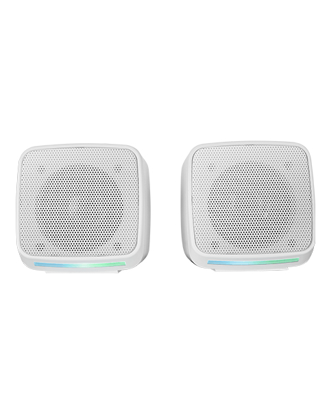 altavoces 2.0 mars gaming msprow white 10w usb + jack control de volumen rgb