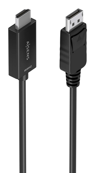 AISENS Cable conversor DisplayPort a HDMI 4K 60Hz DP M HDMI M Negro 1 0m
