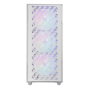 CAJA ATX SEMITORRE GAMING MARS GAMING MCGEO FRONTAL BLANCO DE MALLA GEOMETRICA 4x120mm FRGB RAINBOW