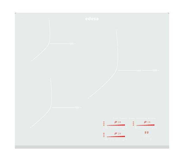 Edesa Vitroceramica Induccion Eims-6330 B Wh 3 Zonas Coccion Ancho 60 Cm