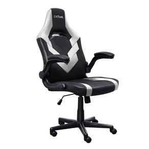 SILLA-GAMER-TRUST-GXT-703-NEGRA-BLANCA-25130-ELEVADOR-DE-GAS-CLASE-4-REPOSABRAZOS-ABATIBLES-BLOQUEO-DE-INCLINACION-Max.-140Kg