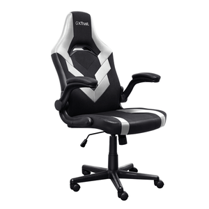 SILLA-GAMER-TRUST-GXT-703-NEGRA-BLANCA-25130-ELEVADOR-DE-GAS-CLASE-4-REPOSABRAZOS-ABATIBLES-BLOQUEO-DE-INCLINACION-Max.-140Kg