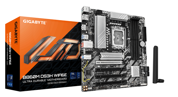 GIGABYTE Intel B860M DS3H WIFI6E Placa base - CPUs Intel Core Ultra, VRM de 5+1+2+1 fases, hasta 9066MHz DDR5, 1xPCIe 5.0 + 1xPCIe 4.0 M.2, LAN 2,5 G