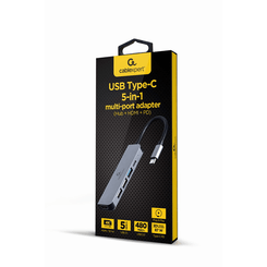 ADAPTADOR MULTIPUERTO USB TIPO C 5 EN 1 HUB HDMI PD