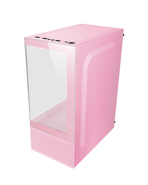 caja microatx gaming mars gaming mc-sep pink doble cristal continuo mesh