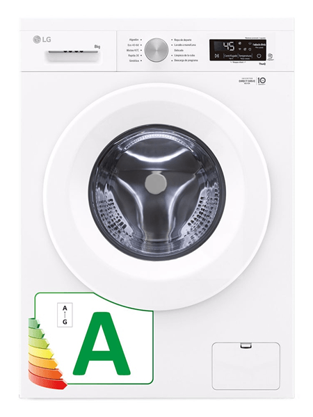 LAVADORA CARGA FRONTAL LG F4X1008NWH 8 KG 1400 RPM A BLANCO