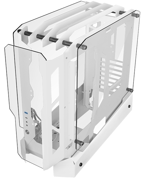CAJA ATX SEMITORRE GAMING MARS GAMING MCEDGEW DISE??O OPEN AIR CRISTAL TEMPLADO GPU 390mm 1x3.5 3x2.5