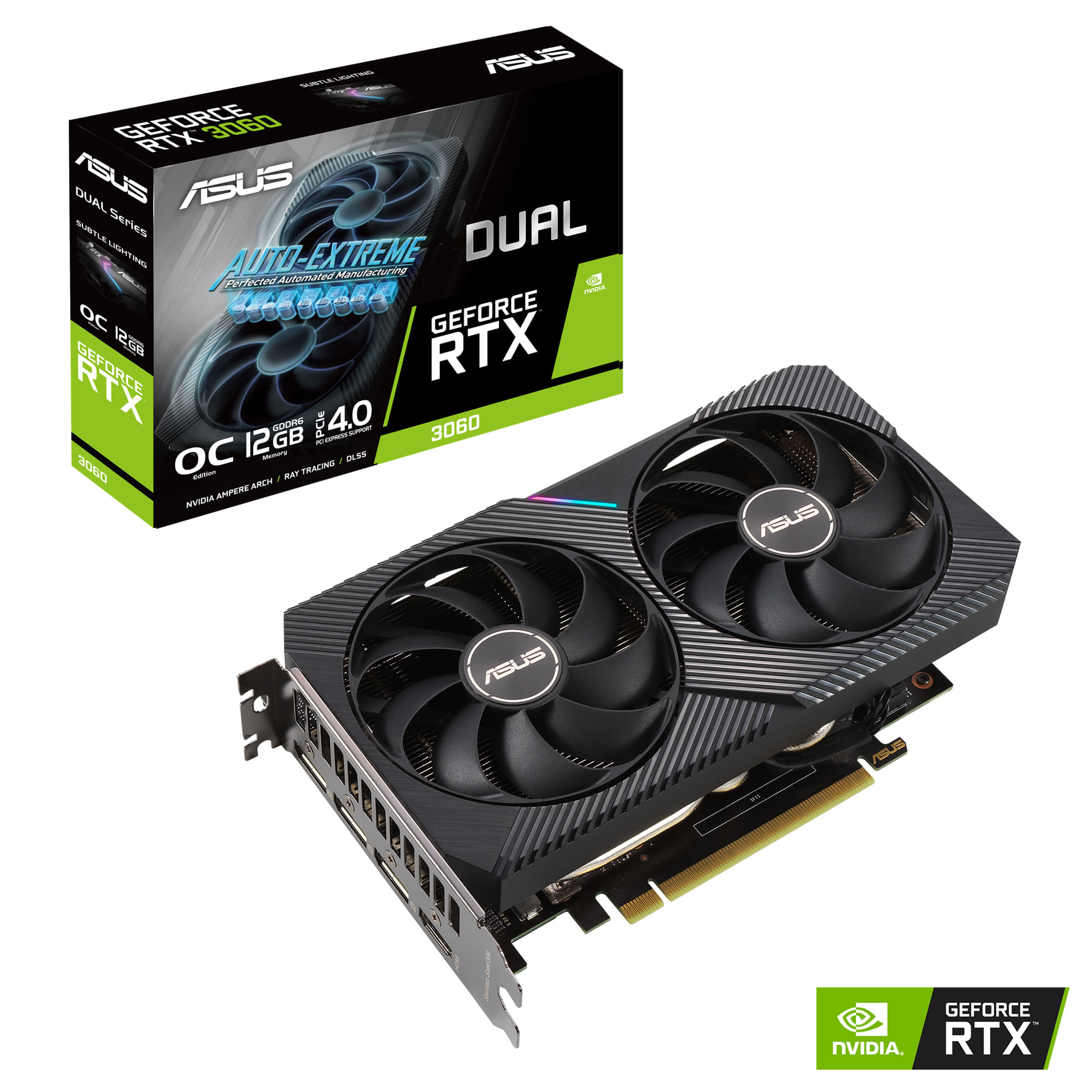 tarjeta grafica asus geforce rtx 3060 dual v2 oc | 12gb | gddr6