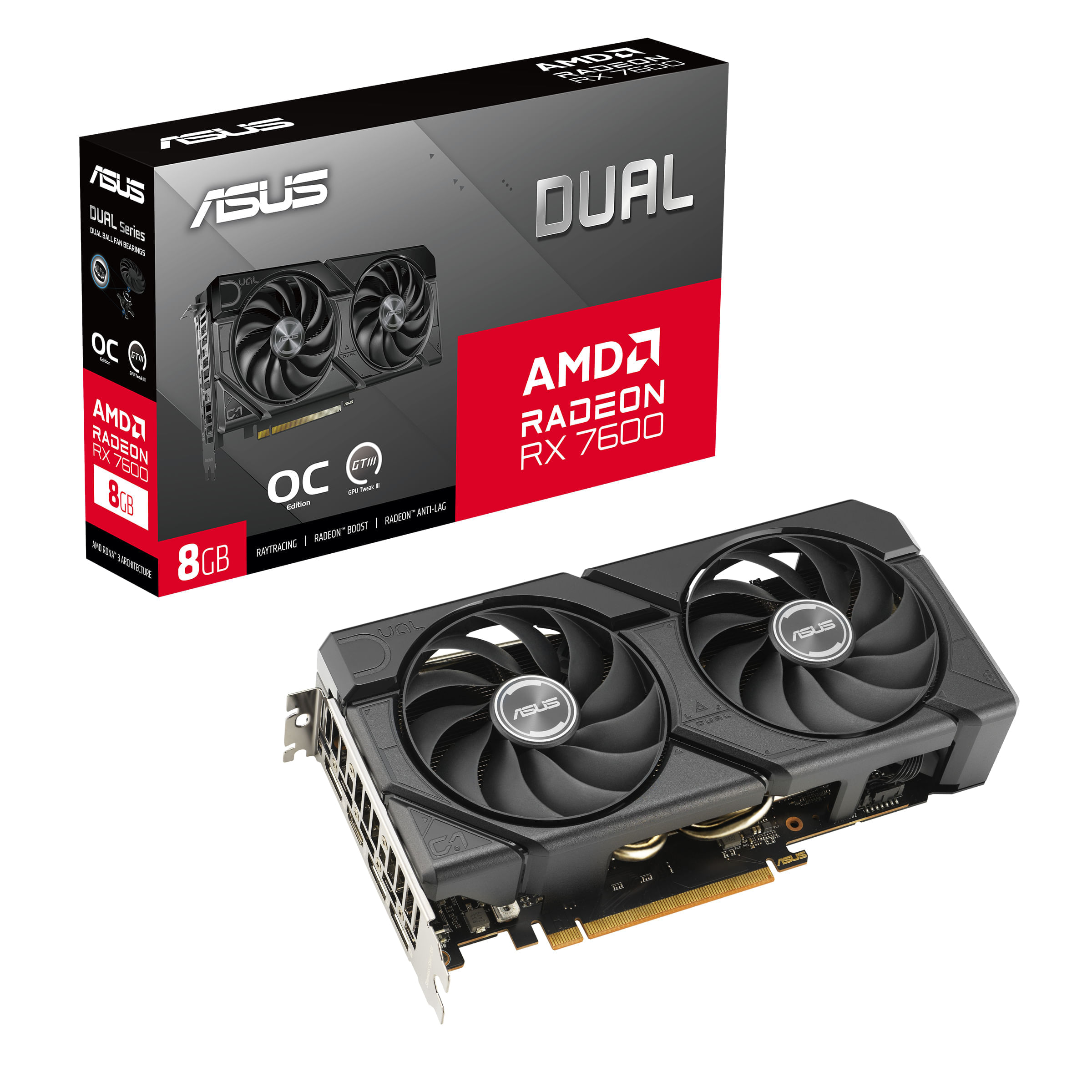 Asus AMD Radeon RX 7600 8GB GDDR6 HDMI DPORT