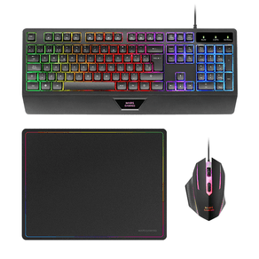 TECLADO MOUSE Y ALFOMBRILLA MARS GAMING MCP124 FRANCES RGB H-MECH, MOUSE HUANO RGB 3200dpi,