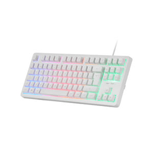 TECLADO H-MECH GAMING MARS GAMING MK023 FRANCES COLOR BLANCO TAMA??O COMPACTO TKL ILUMINACION RGB