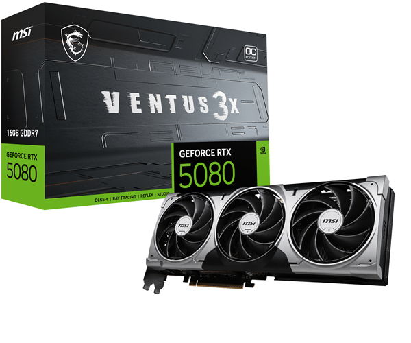 Tarjeta Gráfica MSIGeForce RTX 5080 GDDR7 16GB Grey