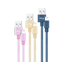 + Nanocable - 3 CABLES LIGHTNING A USB A/M, RO-DO-AZ MALLADO, 1M