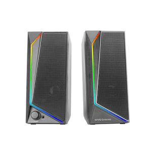 ALTAVOCES 2.0 MARS GAMING MS72 BLACK 15W JACK 3.5mm ILUMINACION RGB CONTROL DE VOLUMEN ENTRADA JACK