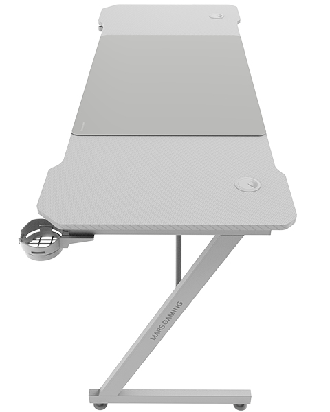 mesa mars gaming mgdx160w chasis acero 160x60x75 fibra de carbono gestion cables blanco