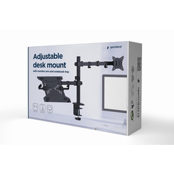 SOPORTE DE MESA GEMBIRD AJUST CON BRAZO PARA MONITOR Y BANDEJA PARA PORTATIL