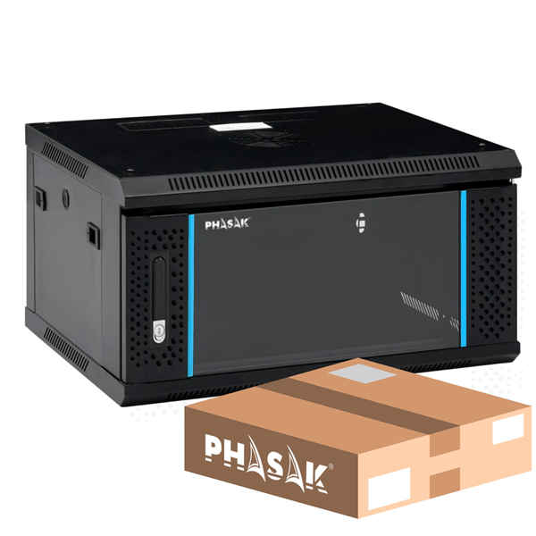 PHASAK Mural Rack PHASAK Pro 19" 6U Desmontado - Envio Flat Pack - PHO 2106D Negro