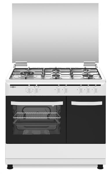 COCINA DE GAS VITROKITCHEN CB961PBB 5 ZONAS COCCION CON PORTABOMBONAS BLANCA