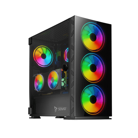 SAVIO PC Case Prime X1 ARGB Glass Black RGB Negro - Imagen 1 de 9 SAVIO PC Case Prime X1 ARGB Glass Black RGB Negro - Imagen 1 de 9