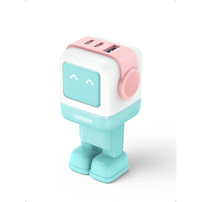 CARGADOR-PARA-MOVIL-VARIOS-ROBOT-USB-A-2C-65W-PINK-BLUE