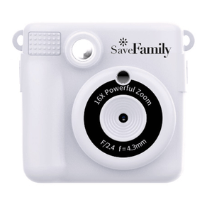 SaveFamily-Print-Camara-de-fotos-infantil-instant--nea-Digital-Videos-Musica-Zoom-Flash-Incluye-2-Rollos-de-Papel---400-Fotos-BLANCA