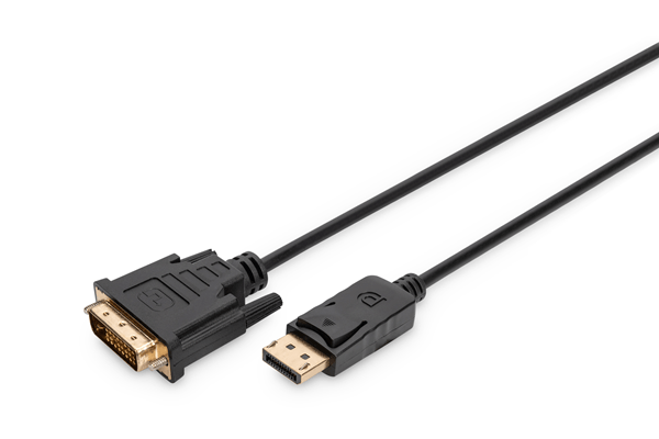 Cable adaptador DisplayPort DP - DVI (24+1) M/M 2 m con bloqueo compatible con DP 1.1a CE sw