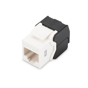 Cat-6A-Keystone-Jack-unshielded-RJ45-to-LSA-tool-free-connection-incl.-cable-tie-white