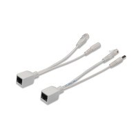 Miniatura 1 de Passive PoE Cable Kit 1x Splitter PD cable  1x Injector PSE cable  White Jack diameter 5.5mm/2.1mm