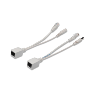 Passive-PoE-Cable-Kit-1x-Splitter-PD-cable--1x-Injector-PSE-cable--White-Jack-diameter-5.5mm-2.1mm