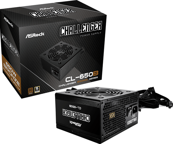 Fuente Alimentación 650W ASROCK Challenger CL-650B 80 PLUS Bronze Negro