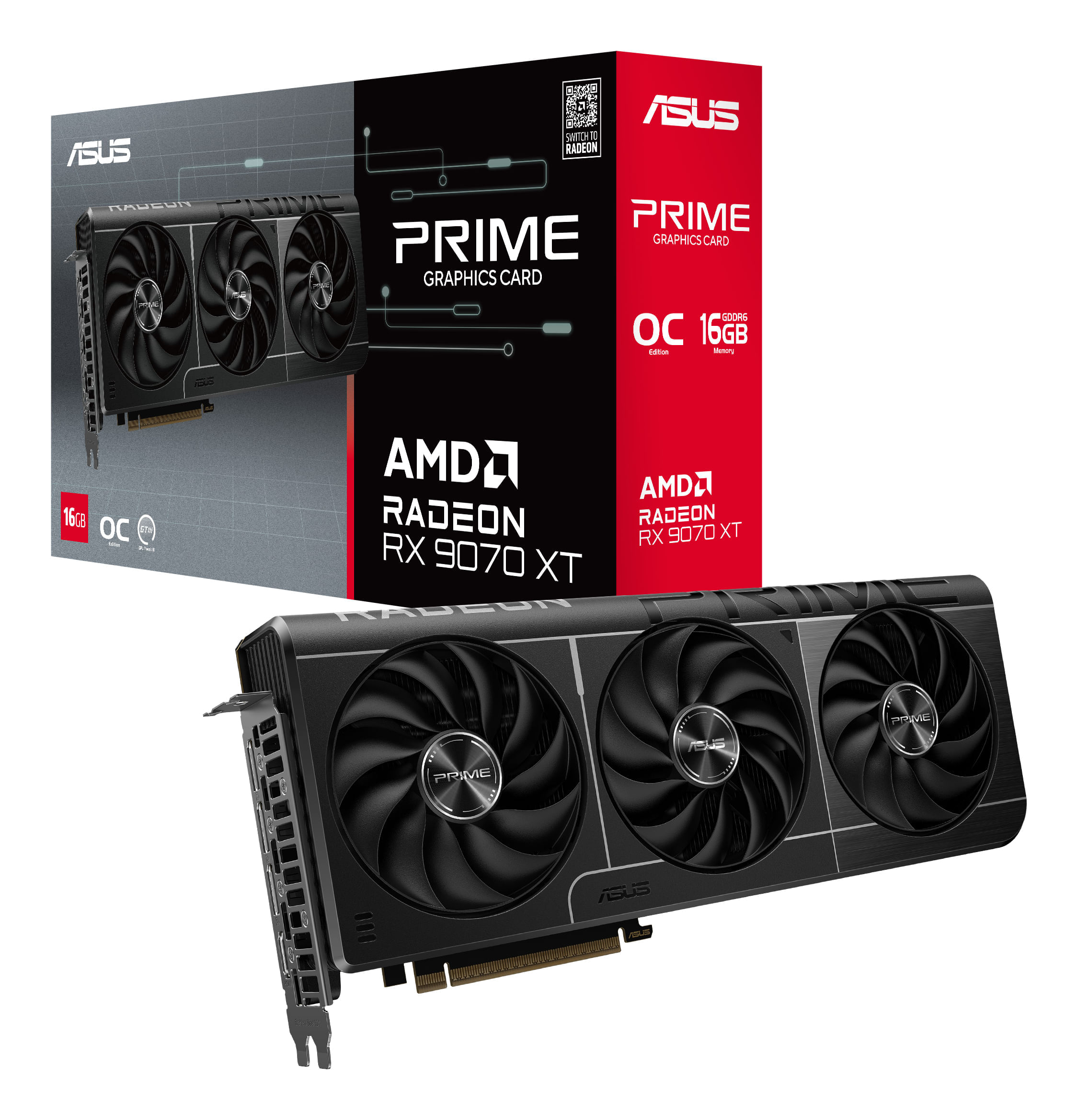 ASUS PRIME AMD Radeon RX 9070 XT OC 16GB GDDR6 FSR 4